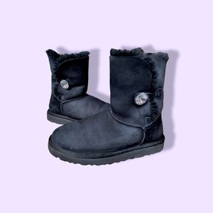 Ugg | Bailey Button Bling Suede Winter Boots, in Black, Size 7